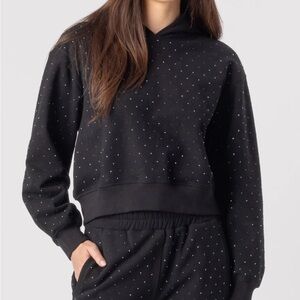 RENAE CRYSTAL HOODIE IN BLACK
